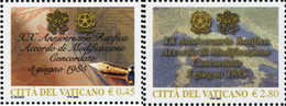 160503 MNH VATICANO 2005 20 ANIVERSARIO DEL ACUERDO CON LA SANTA SEDE - Usados