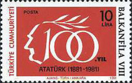 173040 MNH TURQUIA 1981 100 ANIVERSARIO DEL NACIMIENTO DE ATATURK Y BALKANFILA VIII - Collections, Lots & Séries