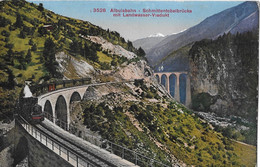 ALBULABAHN → Dampfzug Auf Der Schmittentobelbrücke Mit Landwasserviadukt Anno 1912 - Schmitten