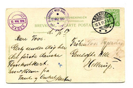 !!! DANEMARK, CPA TRANSPORTEE PAR 1ER VOL DE POSTE AERIENNE CACHET DU 12 MAI 1914 - Lettres & Documents