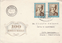 HONGRIE LETTRE FDC 1975 KAROLYI MIHALY - Lettres & Documents