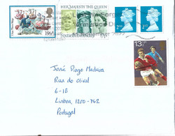 UK Cover To Portugal With Queen And Football Stamps - Sin Clasificación