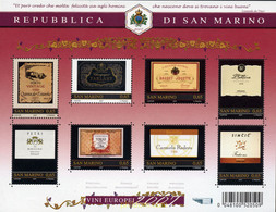 251206 MNH SAN MARINO 2007 LOS GRANDES VINOS EUROPEOS-ETIQUETAS DE PRODUCTORES - Gebruikt