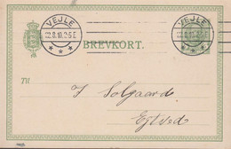 1910. DANMARK. BREVKORT 5 ØRE Frederik VIII Luxus Cancelled VEJLE 22.8.10. - JF434676 - Brieven En Documenten