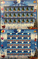 INDIA 2016 Seasons Greetings SET Of 2 FULL SHEETS, Christmas, Tree, Santa Claus, Sledge, Snowman, Stars, MNH - Other & Unclassified