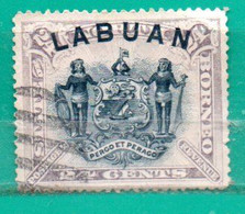 1 Australia-Labuan 1894 Sobre Carga En Sello De Borneo-Yvert 56 Usado- TT: Escudos,Guerreros - Usati