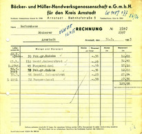 Arnstadt Thüringen DDR 1955 Rechnung " Bäcker- U. Müller-Handwerksgenossenschaft EGmbH " - Lebensmittel