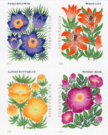 USA - 2022 - Mountain Flora - Mint Self-adhesive Double-sided Booklet Stamp Pane (8 Stamps) - Neufs