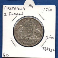 AUSTRALIA - 1 Florin 1960  -  See Photos - SILVER - Km 60 - Florin