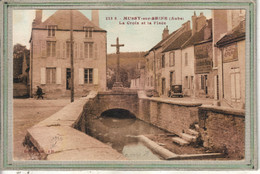 CPA (10) MUSSY-sur-SEINE - Aspect De La Croix Et De La Place En 1936 - Carte Colorisée - Mussy-sur-Seine