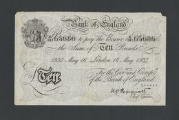 GRANDE BRETAGNE ANGLETERRE -  Billet 10 Pounds 1935 TTB/VF Pick-336 - 10 Pounds