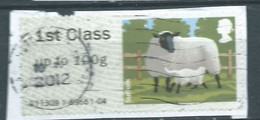 GROSBRITANNIEN GRANDE BRETAGNE GB POST&GO 2012 SHEEPS:SUFFOLK 1ST Up To 100g USED ON PAPER SG FS32 MI ATM 32 YT TD30 - Post & Go (distribuidores)