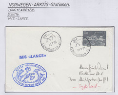 Spitsbergen Cover Norsk Polarinstitut Svalbard Expedition / MS Lance  Ca Longyearbyen 22.7.1983 (LO210) - Expéditions Arctiques