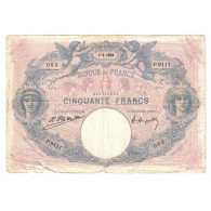 France, 50 Francs, Bleu Et Rose, 1922, P.9111, B, Fayette:14.35, KM:64g - 50 F 1889-1927 ''Bleu Et Rose''