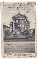 18542 " TORINO-CHIESA DI SANTA MARIA AUSILIATRICE E MONUMENTO A DON BOSCO " -VERA FOTO-CART. POST. SPED. 1934 - Churches