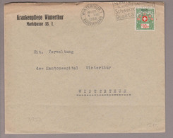 CH Portofreiheit Zu#12A 10Rp. GR#895 Brief 1933-08-04 Winterthur "Krankenpflege Winterthur" - Portofreiheit