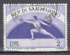 San Marino 1954 Single Stamp From The Set For The Olympics In Fine Used - Gebraucht
