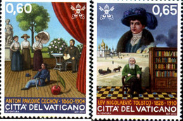 257660 MNH VATICANO 2010 LEO TOSTOI Y ANTON TSCHECHOW - Used Stamps
