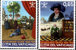 257660 MNH VATICANO 2010 LEO TOSTOI Y ANTON TSCHECHOW - Usati