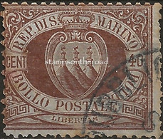 SM17U - San Marino 1892/94, Sassone Nr. 17, 40 Cent. Bruno - Oblitérés