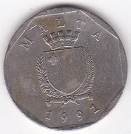 Malte 50 Cents 1991 , Position A, Cupronickel, KM# 98 - Malta