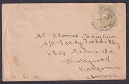 Australia 1920 3p Kangaroo Cover From George St North To THOMAS MEIGHAN (Actor) - Eerste Vluchten