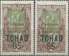 659691 HINGED CHAD 1925 SELLOS DEL 1925 SOBRECARGADOS - Used Stamps