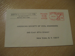 BOSTON 1968 Promote Better Water Supplies Eau Meter Mail Cancel Cover USA Environment Energy Energie - Water