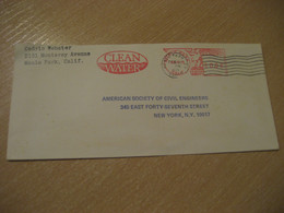 MENLO PARK 1973 Clean Water Eau Meter Mail Cancel Cover USA Environment Energy Energie - Water