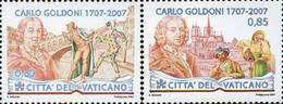 203533 MNH VATICANO 2007 300 ANIVERSARIO DEL NACIMIENTO DE CARLO GOLDONI - Usados