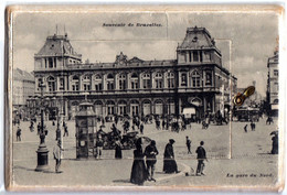 Rarissime Et Ancienne Carte à Système Neuve 10 Grandes Vues  Belgique (Ancienne Gare De Bruxelles Début 20 ème Siècle) - Bahnhöfe Ohne Züge