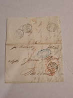 Lettre GRANDE BRETAGNE LONDON LONDRES 1857 Par CALAIS AMBULANT CALAIS BORDEAUX Cachets Rouge - ...-1840 Precursores