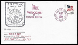 1980 S.S TITANIC EXPEDITION COMMEMORATIVE COVER HJW FAY ALUMINAUT DEEP SEA EXPLORATION - Barche