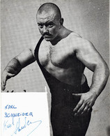 PHOTO  Ancienne De CATCHEUR  (DEDICACE) - Karl SCHNEIDER (14x11) - Lutte