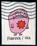 VERINIGTE STAATEN ETATS UNIS USA 2021 MESSAGE MONSTERS: PINK MESSAGE MONSTER F USED ON PAPER SC 5636  YT 5478 - Used Stamps