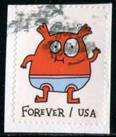 VERINIGTE STAATEN ETATS UNIS USA 2021 MESSAGE MONSTERS: ORANGE MESSAGE MONSTER F USED ON PAPER SC 5639  YT 5481 - Used Stamps