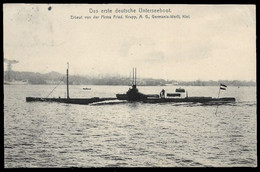 1906 AK DAS ERSTE DEUTSCHE UNTERSEEBOOT - GELAUFEN AN OBERLIEUTENANT OTTO DZIOBEK - Submarines