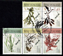 New Zealand 2014 Native Seaweeds Set As Block Of 5 Used - Oblitérés