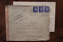 Allemagne France 1944 Trouvé à La Boîte Eberswalde LAGER Censure Ae Enveloppe Cover Reich STO Petain Exprès OKW - Guerre De 1939-45