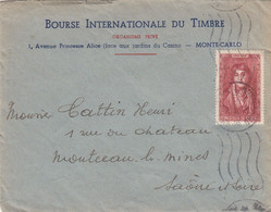 LETTRE. MONACO. HONORE IV. N° 243 SEUL SUR LETTRE. BOURSE INTERNATIONALE DU TIMBRE MONTE-CARLO - Storia Postale