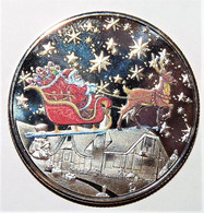 Médaille Collection JOYEUX NOEL MERRY CHRISTMAS NEUVE SILVER PLATED NEUVE (2) - Weihnachtsmänner