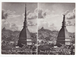 18605"TORINO-LA MOLE ANTONELLIANA E SUPERGA-DOPO IL 23 MAGGIO 1953"VERA FOTO-CART. POST. SPED.1954 - Mole Antonelliana