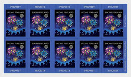 Finland 2022 Christmas And New Year Fireworks Sheetlet Of 10 Stamps - Neufs