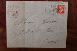1908 Chemin De Fer De Paris à Orléans Semeuse Timbre Perforé PO Perfin Stamp France Cover - Briefe U. Dokumente