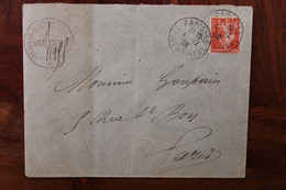 1908 Chemin De Fer De Paris à Orléans Semeuse Timbre Perforé PO Perfin Stamp France Cover - Storia Postale