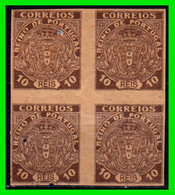 PORTUGAL  …  EUROPA  BLOQUE DE 4 SELLOS NUEVOS SIN DENTAR  ( FISCAL ) REINO DE PORTUGAL DE 10 REIS - Unused Stamps