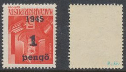 Romania Hungary 1945 Oradea 1st Issue Error 1 Pengo On 5 Filler Inverted Overprint Stamp MNH Expertized - Siebenbürgen (Transsylvanien)