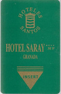 CLE-MAGNETIQUE-HOTEL SARAY-GRANADA-HOTELS SANTOS-TBE -RARE - Hotel Key Cards