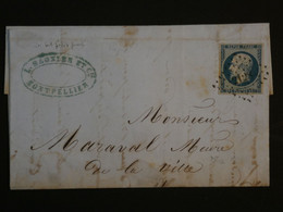M 31  FRANCE  BELLE  LETTRE 1853  MONTPELLIER A  MAZAMET   +NAPOLEON 15C N°10  +  +AFFRANCH. - 1852 Luigi-Napoleone