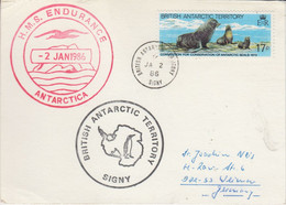 British Antarctic Territory (BAT) Card Ca HMS Endurance Ca BAT Signy JA 2 1986 (TB194) - Briefe U. Dokumente